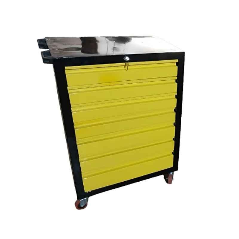 Inaithiram 7DTT200N 200kg Mild Steel Black & Green 7 Drawer Tool Trolley with 360 deg Swivel Nylon Wheels