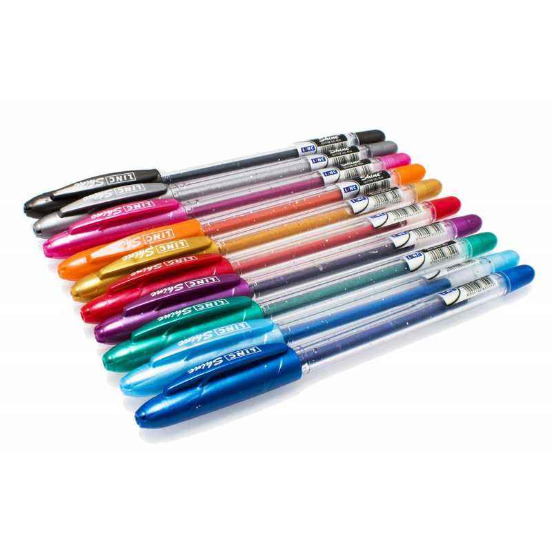Linc Shine Glitter Pen Assorted Colours (Pack of 10)