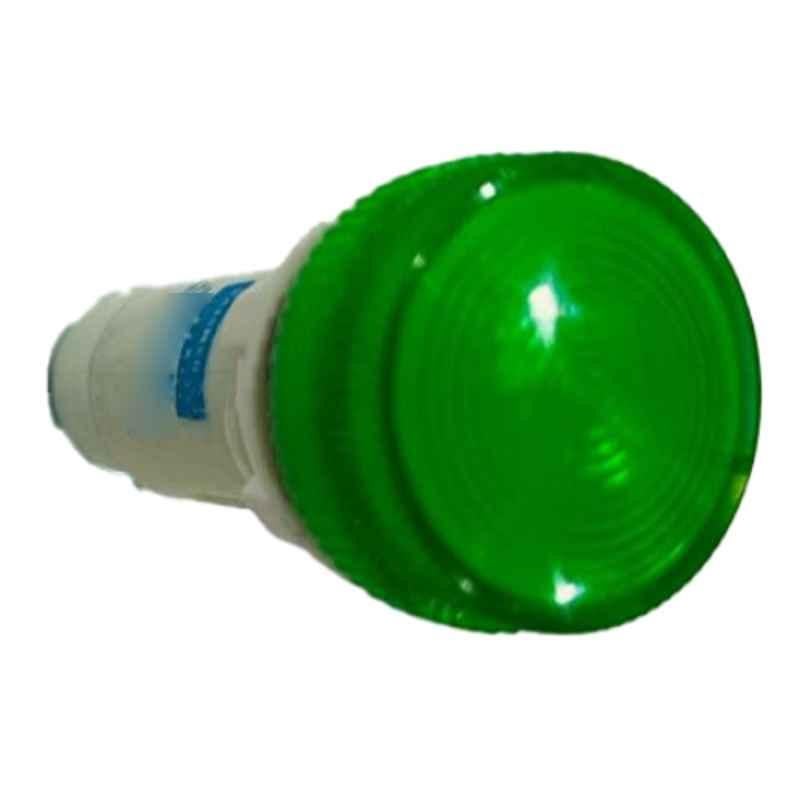 Vaishno 22.5mm 220V Plastic Green LED Push Button, 2XVLDLST-GREEN-220