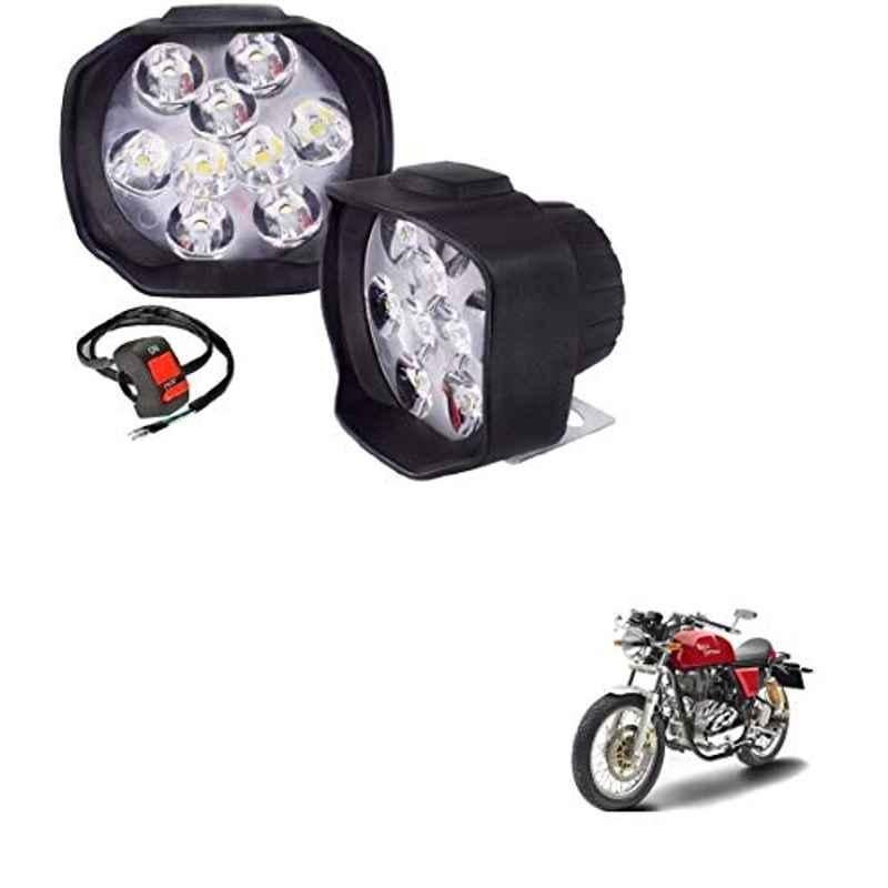 Kozdiko 2 Pcs Sheen 15W 9 LED 6000k Transformer Bumble Bee Style LED Fog Light Set for Royal Enfield Contiental GT, koz_81360