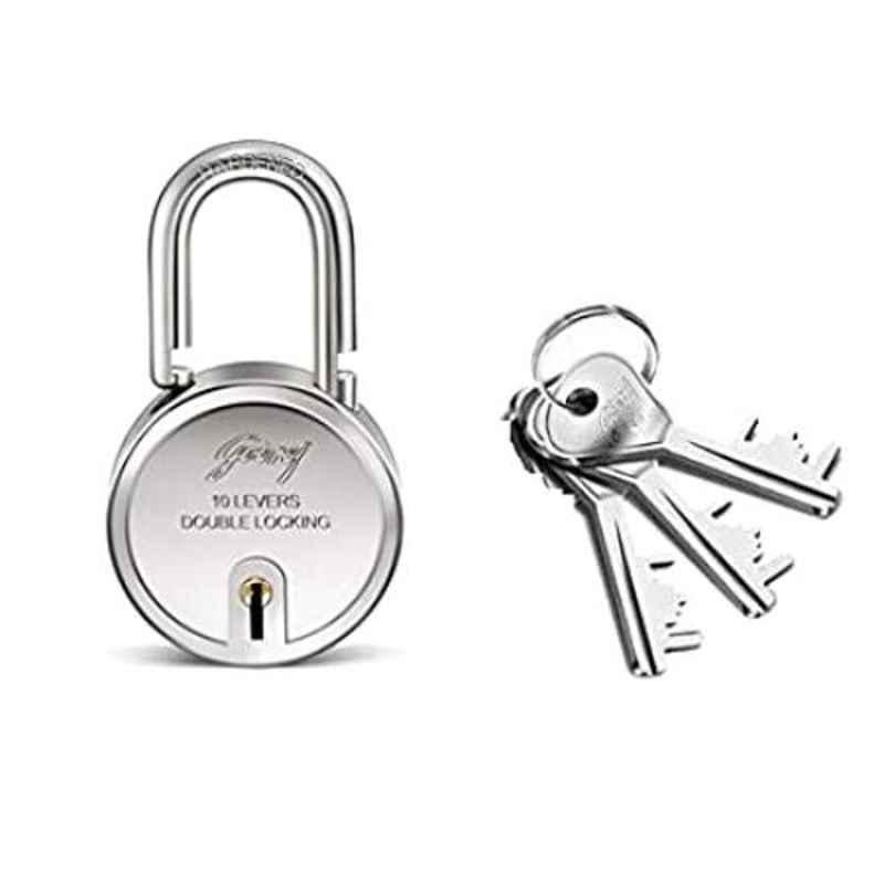 Godrej Silver Alloy Steel Round Padlock, 8150