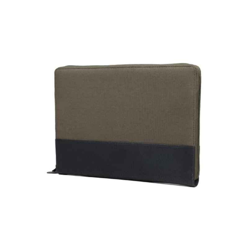 All Sorted 14 inch Faux Leather Olive & Black Laptop Sleeve