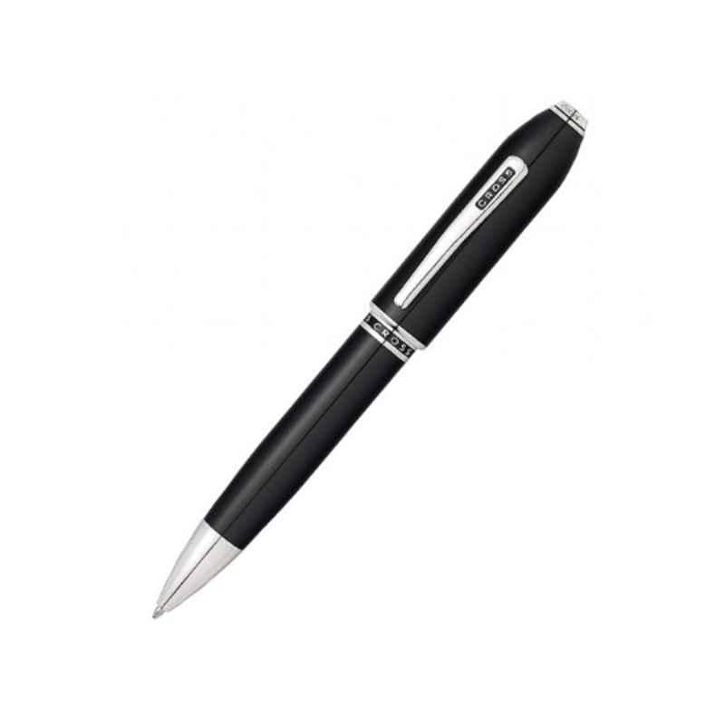 Cross Peerless 125 Black Ink Lacquer Ballpoint Pen with 1 Pc Black xxlarge Ballpoint Tip Set, AT0702-1