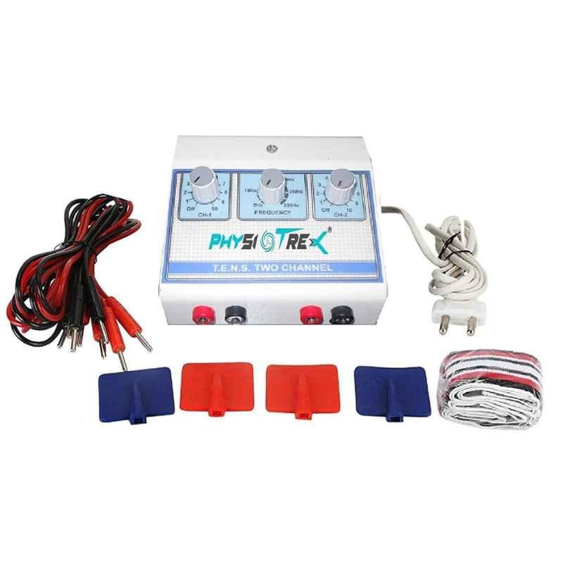 Physiotrex 2 Channel White Mini Electrotherapy Physiotherapy Equipment with TENS. & 1 Year Warranty