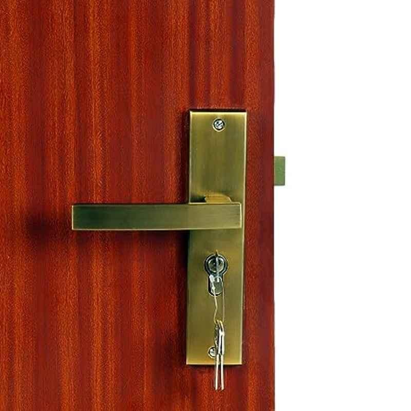 Handle Waala MG308 8 inch 60mm Stainless Steel Antique Brass Finish Cylindrical Plate One Side Key Mortise Door Lock Set