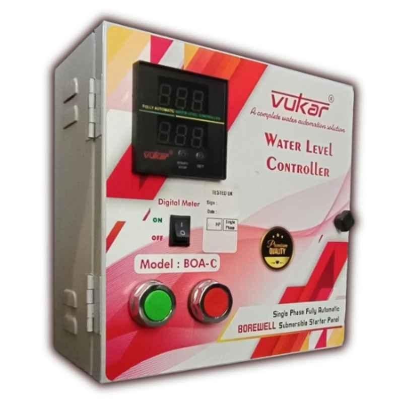 Vukar BOA-C 0.75HP Automatic Single Phase Digital Borewell Submersible Motor Starter Panel with Dry Run & Overload Protection, BOA-C1