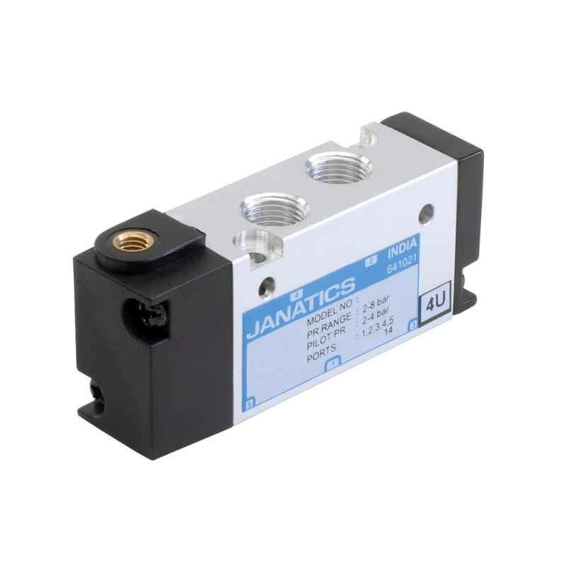 Janatics 5/2 Type G1/8 Single External Pilot Spring Return Valve, DS254ER60