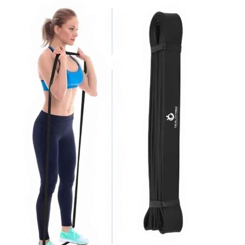 Healthtrek 25-65lbs xxlarge Black Latex Rubber Power Fitness Band, 2023PBM