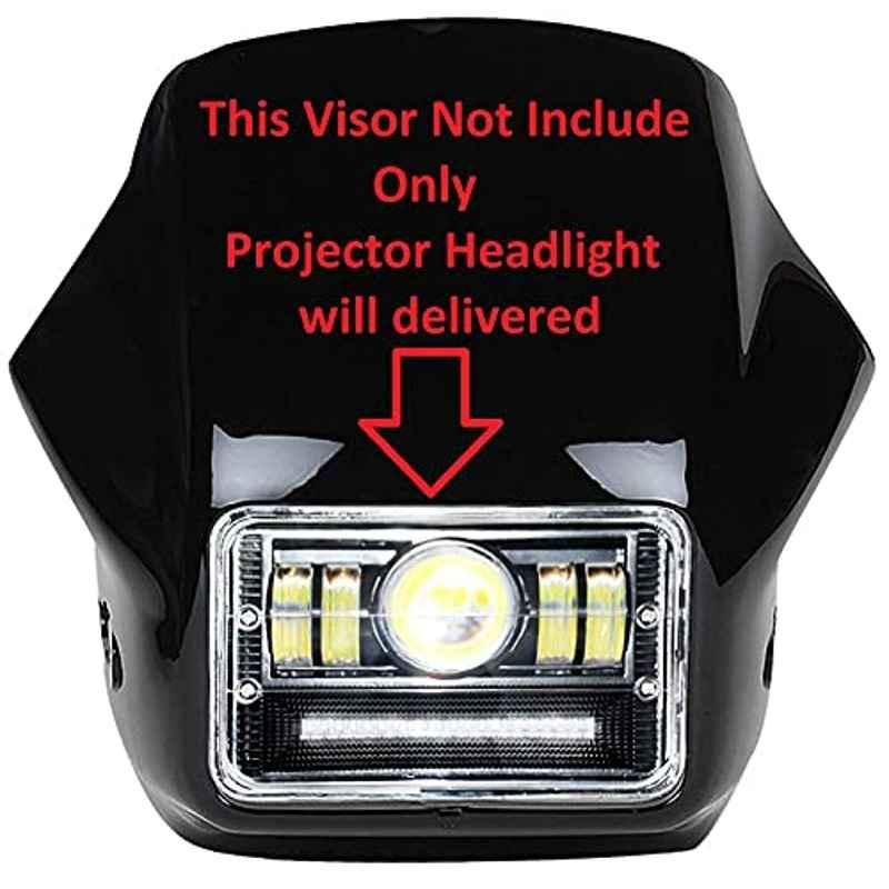 Miwings Led Projector Hi/Low Beam Headlight With Multi Red, Blue Pattern And White Flashing For Hero Splendor Plus, Splendor Pro, Splendor