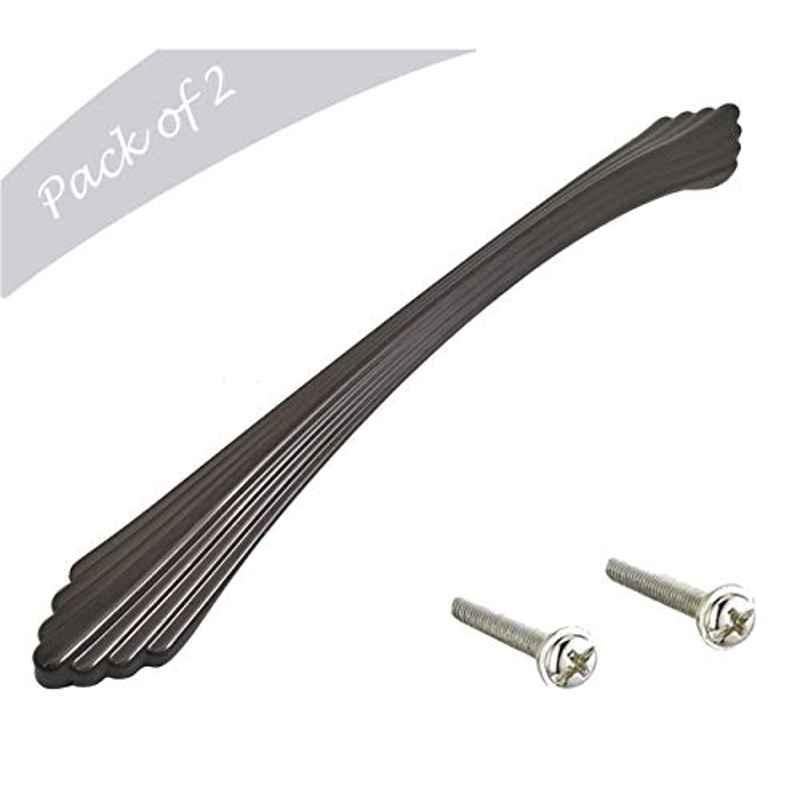 Aquieen 224mm Malleable Black Matte Wardrobe Cabinet Pull Handle (Pack of 2)