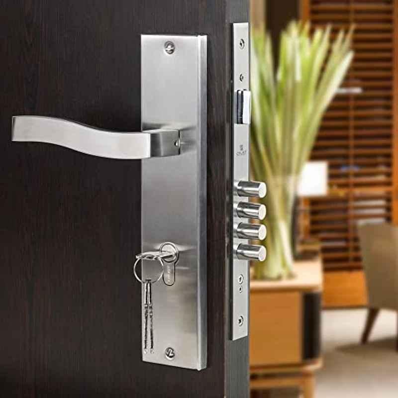 Voltizi 10 inch Stainless Steel 304 Matt Finish CY Plate Mortise Door Lock Handle Set, VIVA-BSK