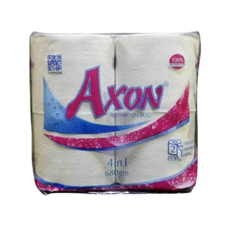 Axon 440 Pulls 2 Ply Paper 4 in 1 Toilet Paper Roll, AB4 (Pack of 4)