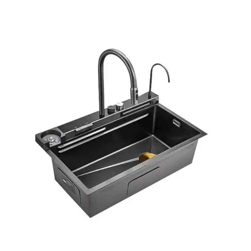 NextGen 28x18x8 inch Stainless Steel 304 Black Single Bowl Digital Multifunction Kitchen Sink