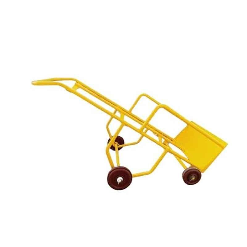 Akura 300kg Mild Steel Yellow Four Wheel Double Gas Cylinder Trolley, DGC68OXF001