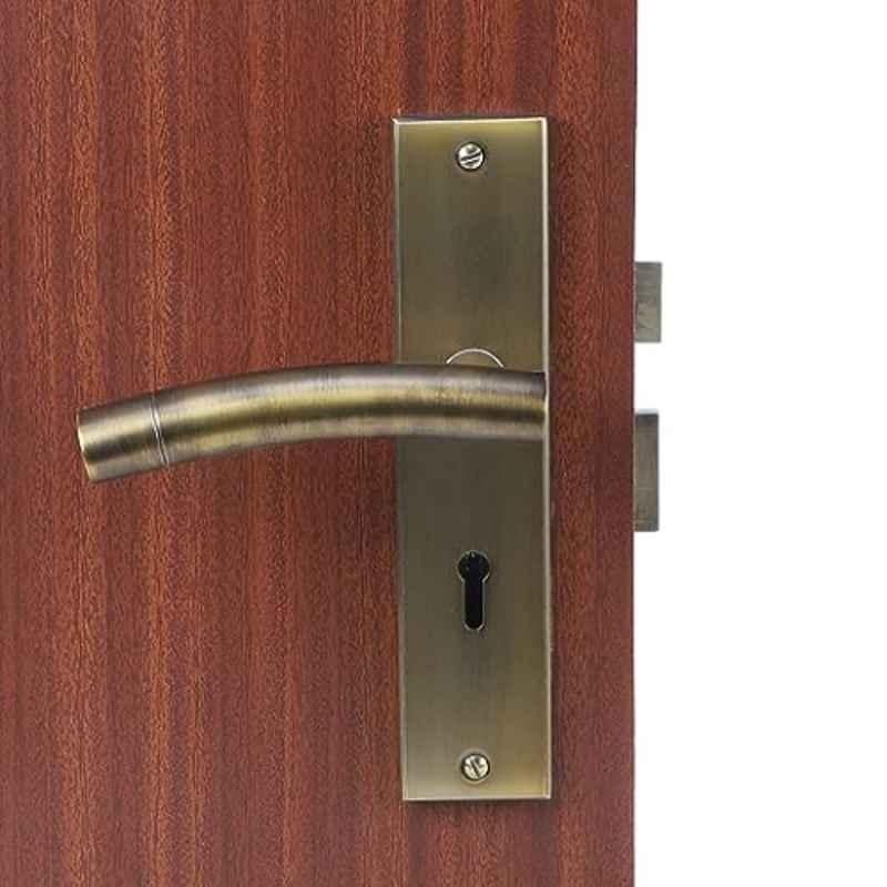 Homexpert MG1101 8 inch 60mm Stainless Steel Antique Brass Finish Cylindrical Plate Mortise Door Lock Set