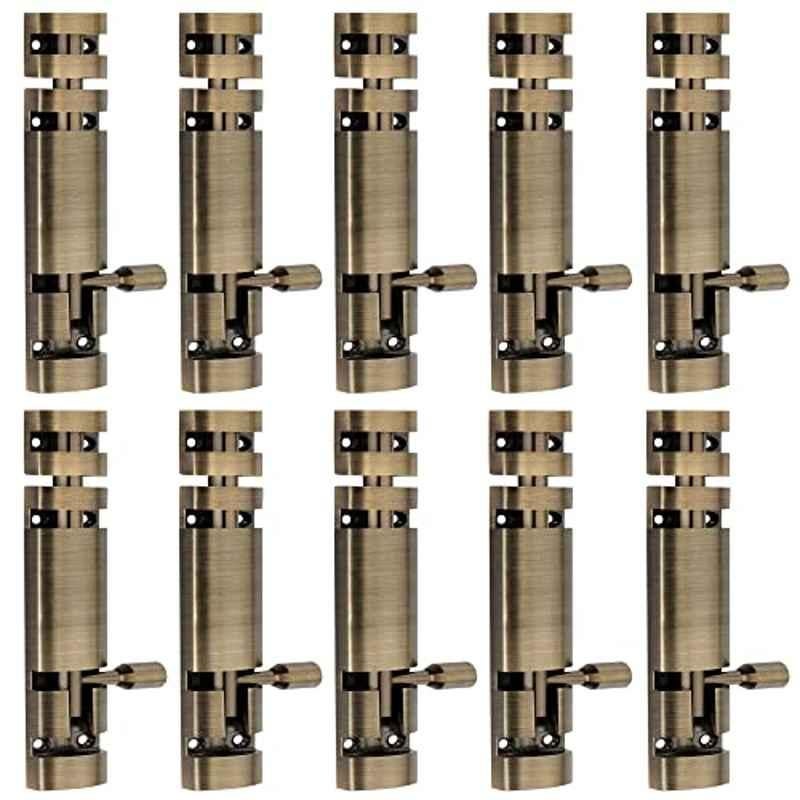 Screwtight Xylo 6 inch Aluminium Antique Brass Finish Tower Bolt, XYLO-BA-6IN-10 (Pack of 10)