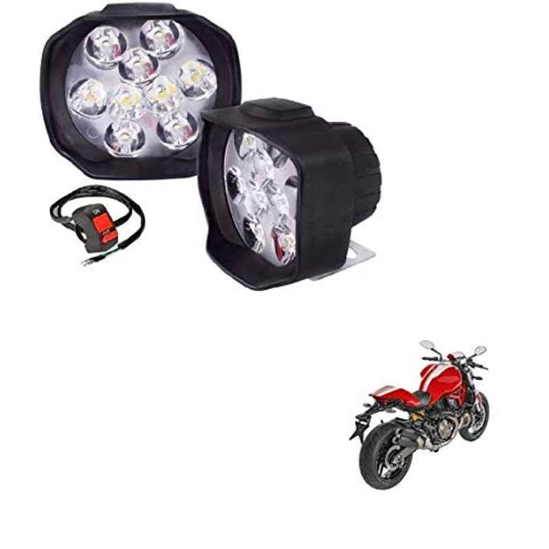 Kozdiko 2 Pcs Sheen 15W 9 LED 6000k Transformer Bumble Bee Style LED Fog Light Set for Ducati Mpnster 821, koz_81439