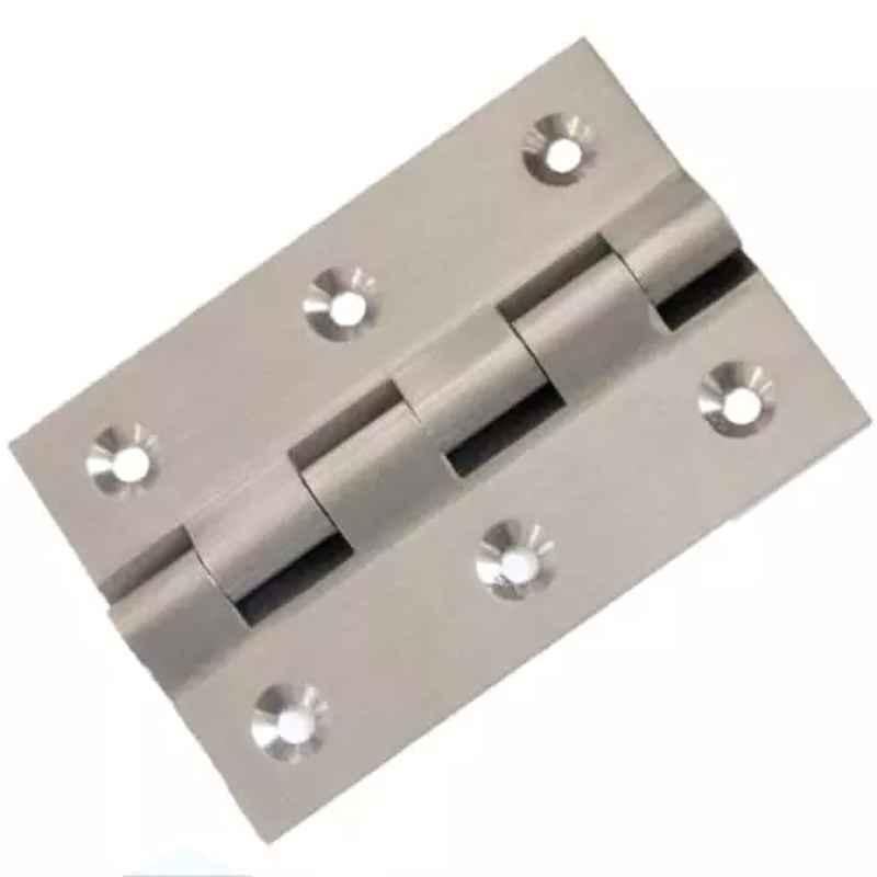 RiseOm 75x23x3mm Brass Stainless Steel Finish Railway Hinge, 2X-1NB3-L3CQ (Pack of 4)
