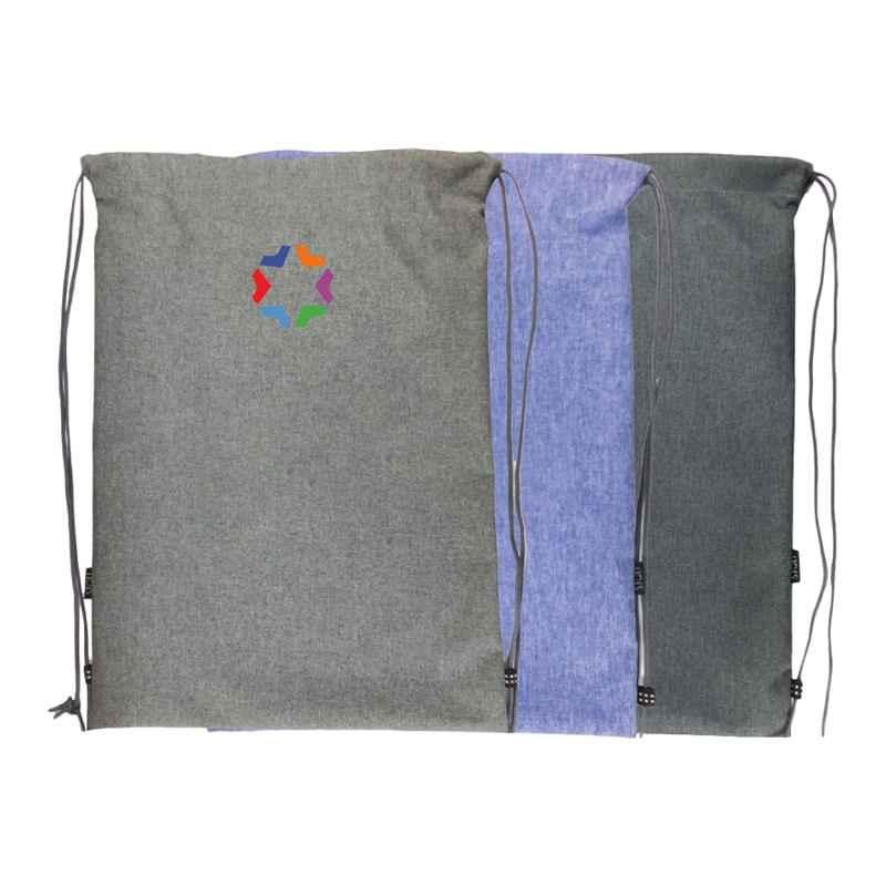 Stolt Fit Polyester 10-15L Grey & Blue Drawstring Bag