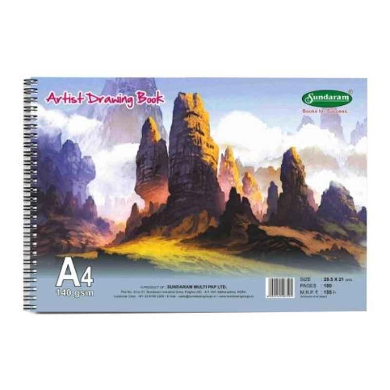 Sundaram A4 100 Pages Multicolour Artist Drawing Book, D-11