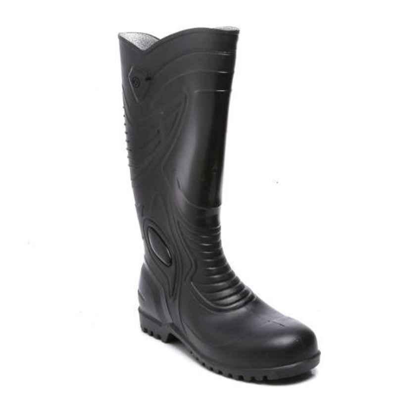 Agarson Supreme Steel Toe High Ankle Black Work Gum Boots, Size: 10