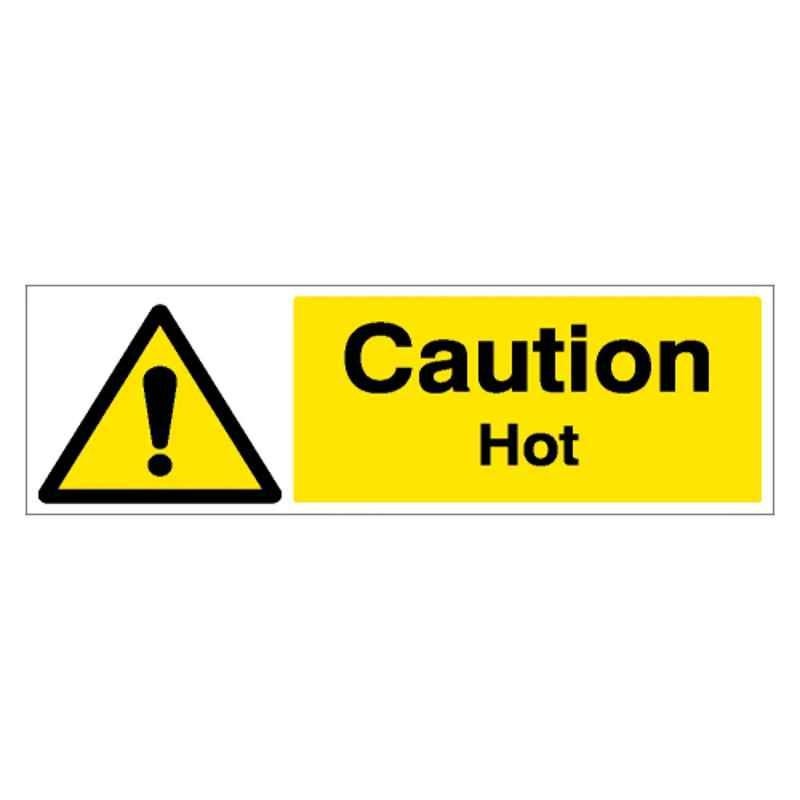 SUNSIGNS 600x200mm Vinyl & Sun Board Caution Hot Signage, SN0124VNLM1HPIAAM