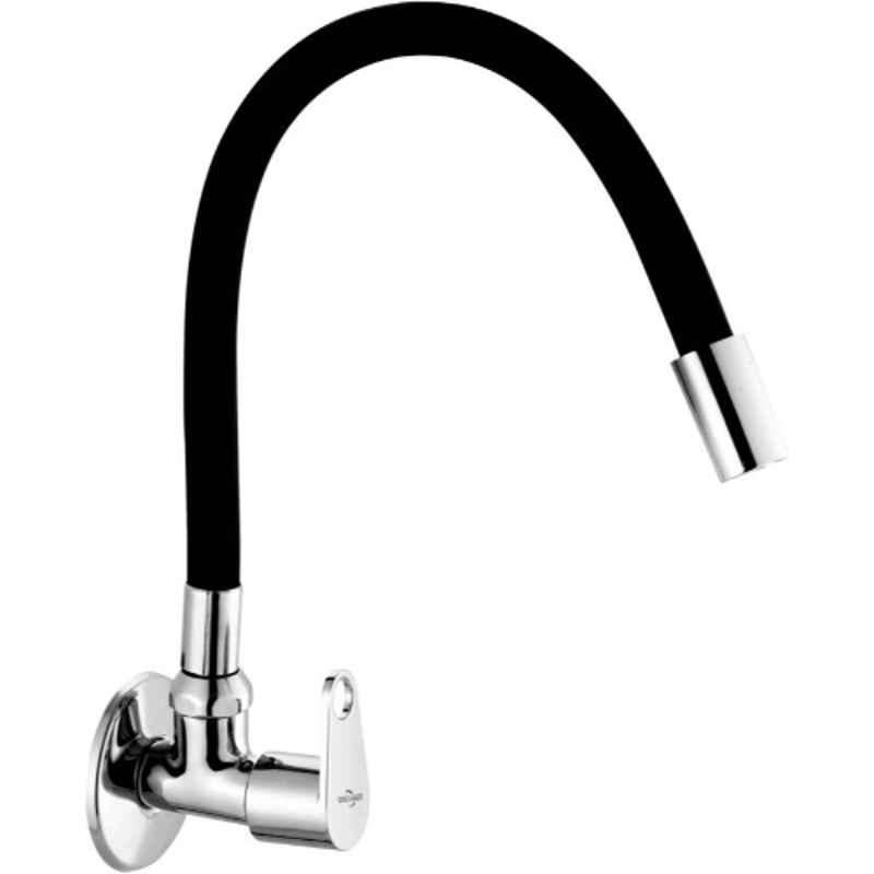 Neelkund Eva Brass Black Chrome Finish Flexible Sink Tap with 360 degree Swivel Spout for Kitchen & Wash Basin