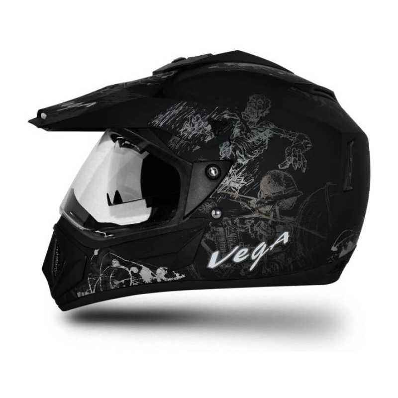 Vega Sketch Black Silver Full Face Helmet, Size (xxlarge, 580 mm)
