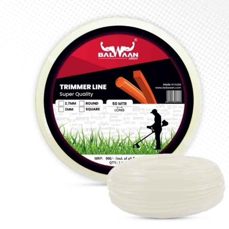 Balwaan 3mm 50m Nylon White Round Rope, MTAK-AC-BR-5626
