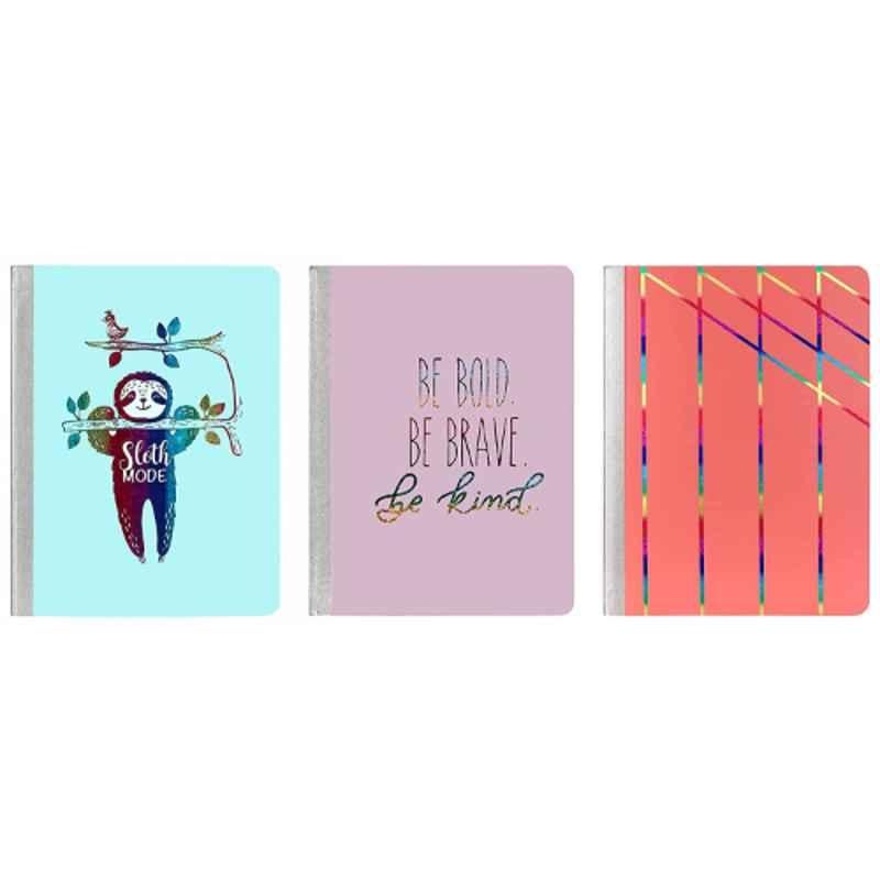 Navneet 160 Pages Assorted Design PP Sheet Cover Notebook, 23877 (Pack of 3)