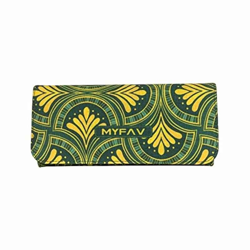 My Fav Faux Leather Digital Print Women Wallet with 2 Zip Pocket, MFLC010