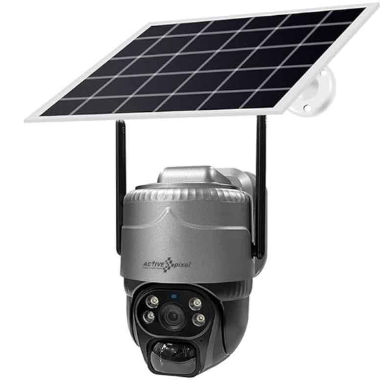 Active Pixel 4MP 4G Solar Powered Sim Camera with IP65 Waterproof, Two-Way Audio, PIR Motion Detection & Pan Tilt Function