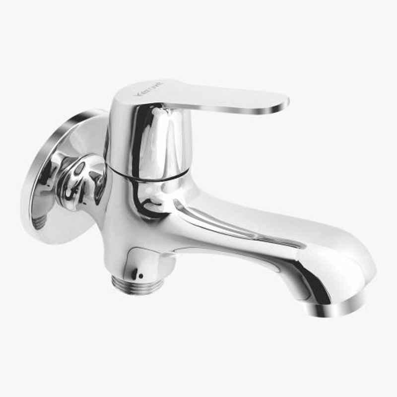 Kerovit Joy Silver Chrome Finish 2 Way Bib Tap with Flange, KB1511005