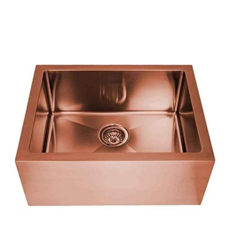 IRIS Millennium 24x18x10 inch Stainless Steel Golden Brown Matt Finish Square Single Bowl Kitchen Sink