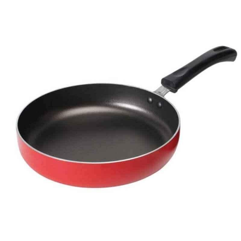 Nirlep 18cm Red Aluminium Non Stick Mini Fry Pan, 2MFP18 (Pack of 3)