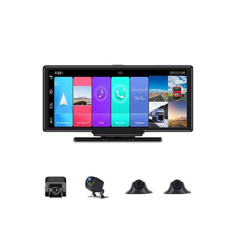 AUSHA 10.26 inch Black Front & Rear Full HD 360 Deg Car Dash Camera with Android/2GB RAM/16GB ROM/Emergency Recording/Night Vision & Back Parking Assistance