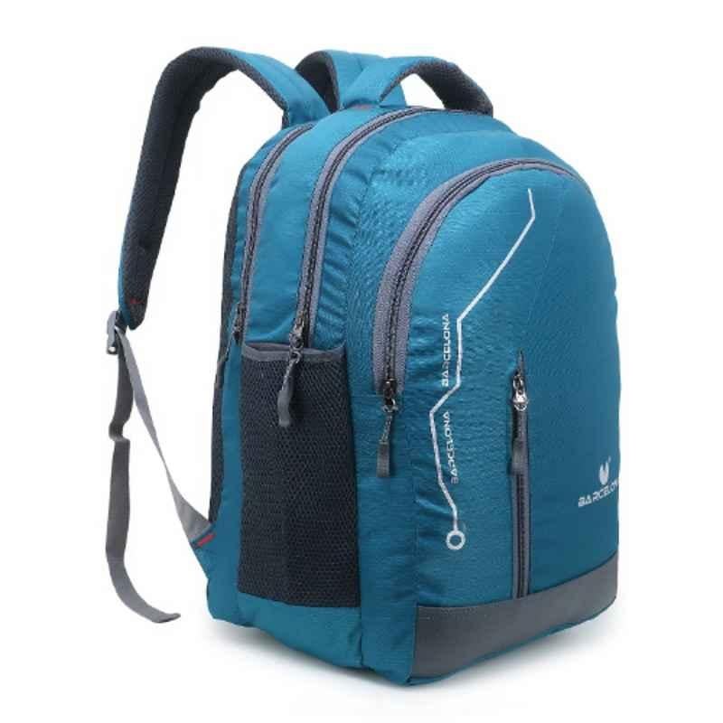 Barcelona 26L Polyester Green Casual Laptop Backpack with Rain Cover