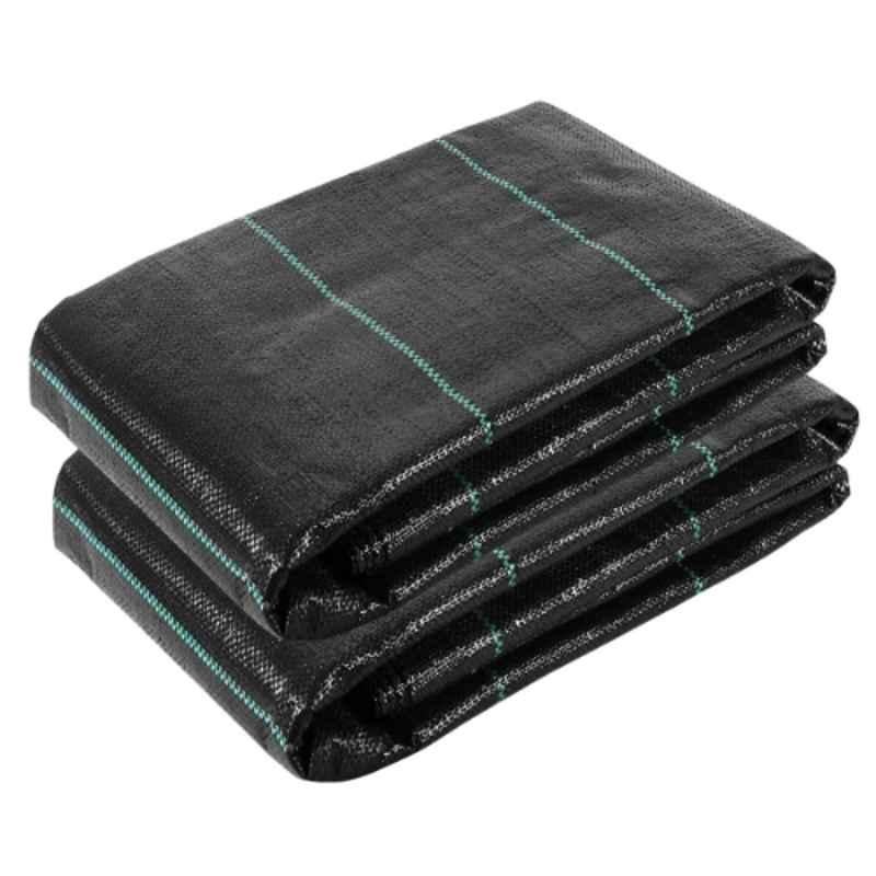 Singhal Premium 2x30m 90 GSM Polypropylene Black Sheet Mat for Garden Weed Control Barrier