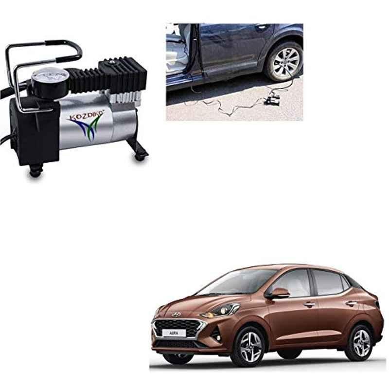 Kozdiko 12V DC Heavy Duty Metal Tyre Inflator for Hyundai Aura, Tyre_Inflator_D275