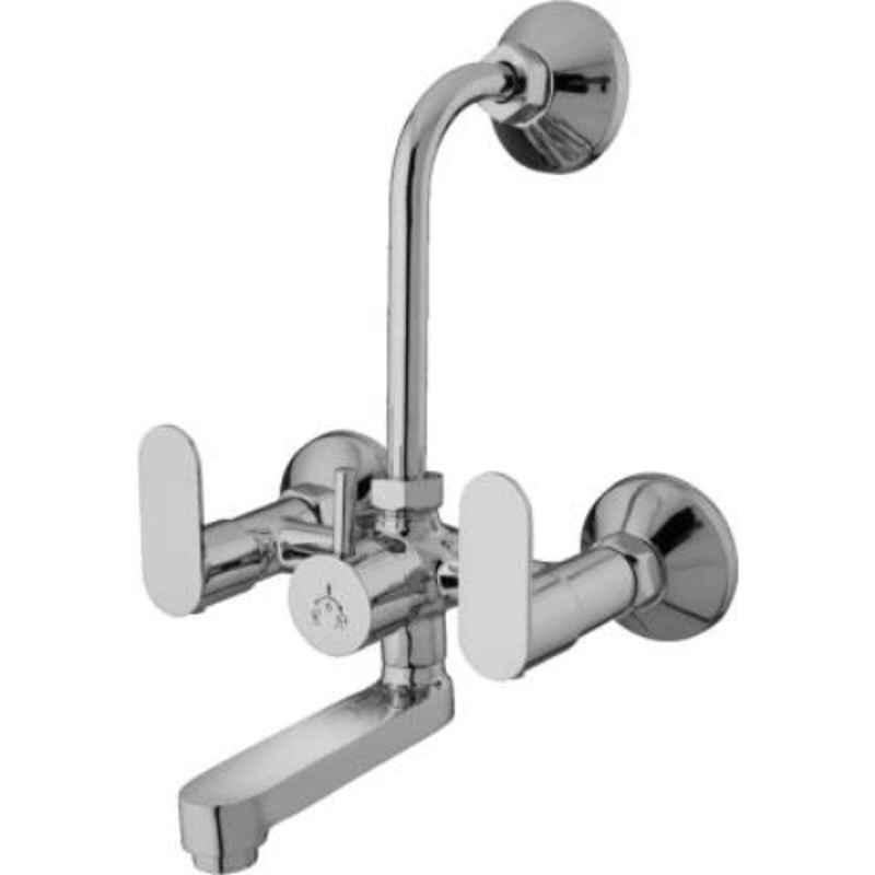 Fastgear Brass Telephonic Wall Mixer with L Bend Pipe & Flanges