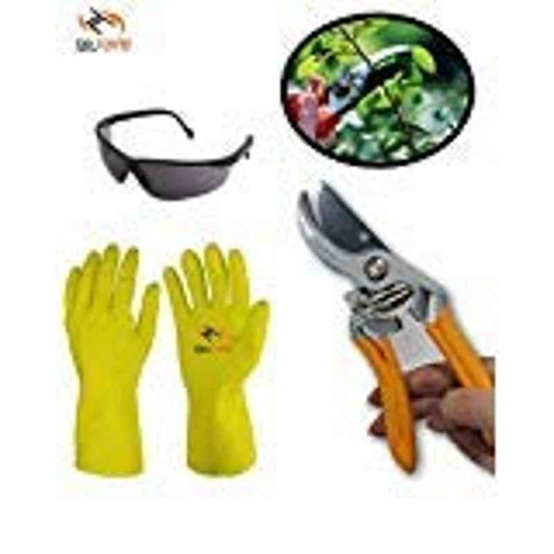 Krost Imported Quality Flower Cutter, Gardening Scissor, Leaf Cutter, Pruning Shear With Safey Gloves & Goggles