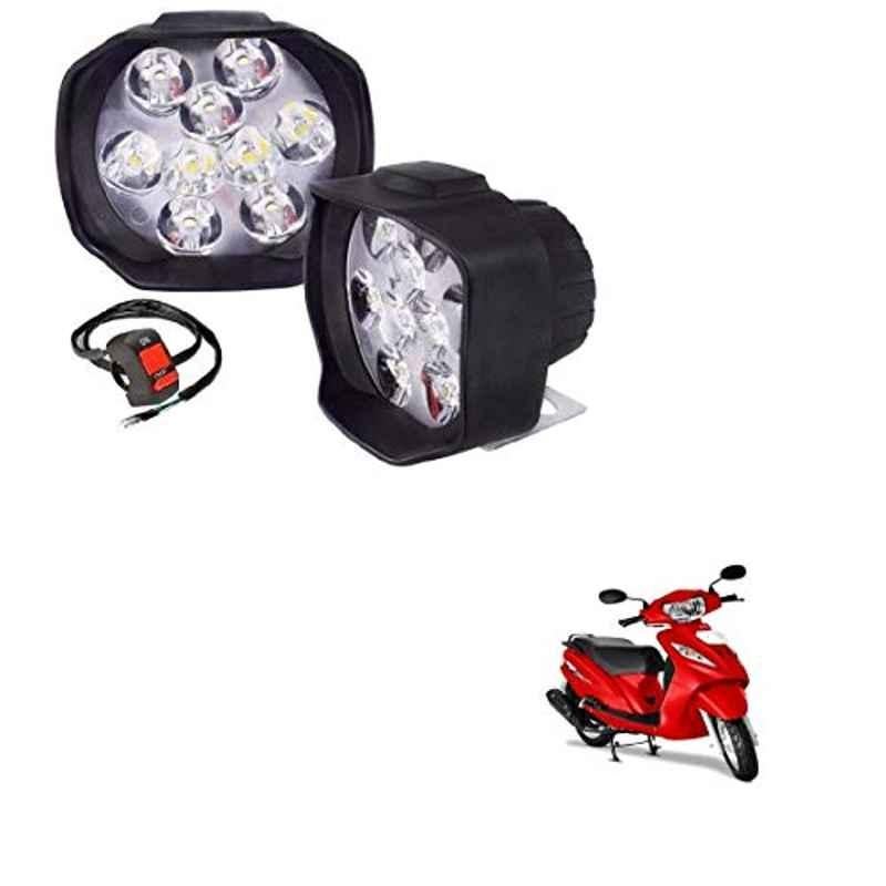 Kozdiko 2 Pcs 15W 9 LED 6000k Sheen Transformer Bumble Bee Style LED Fog Light Set for TVS Wego, koz_81533