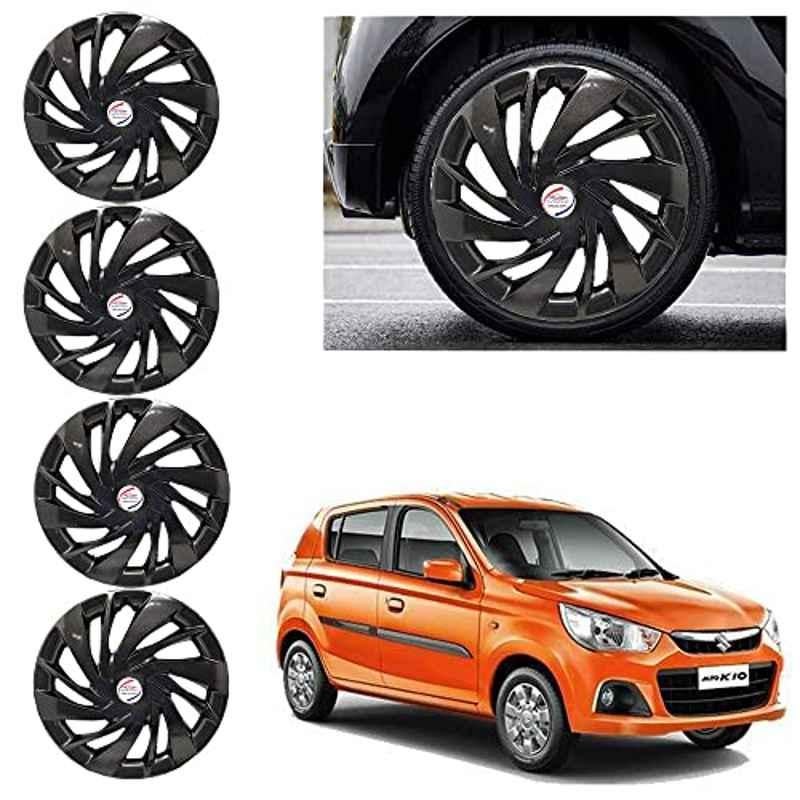 Auto Pearl 4 Pcs 13 inch ABS Black Car Wheel Cover Set for Maruti Suzuki Alto K10