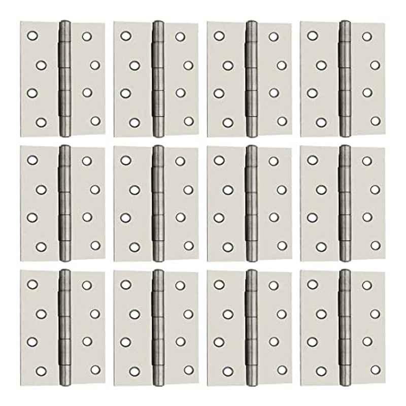 Screwtight 4 inch Iron Self Coloured Door & Cabinet Butt Hinge, S170106SC-12 (Pack of 12)