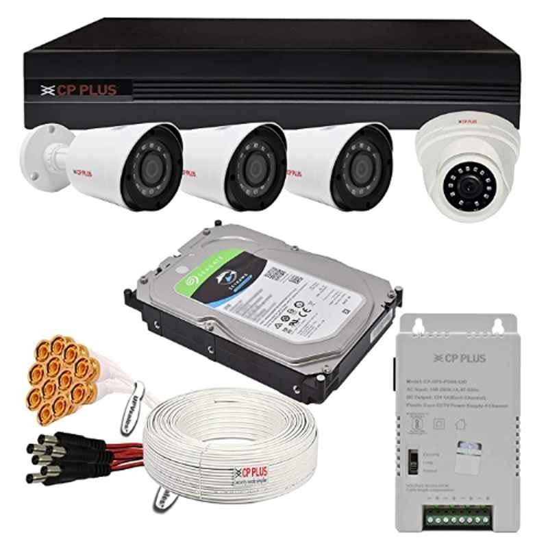 CP Plus 2.4MP 1 Pc Dome, 3 Pcs Bullet Camera, 1TB Hardisk, 4CH DVR, Cable Roll, Power Supply, BNC & DC Connector Kit