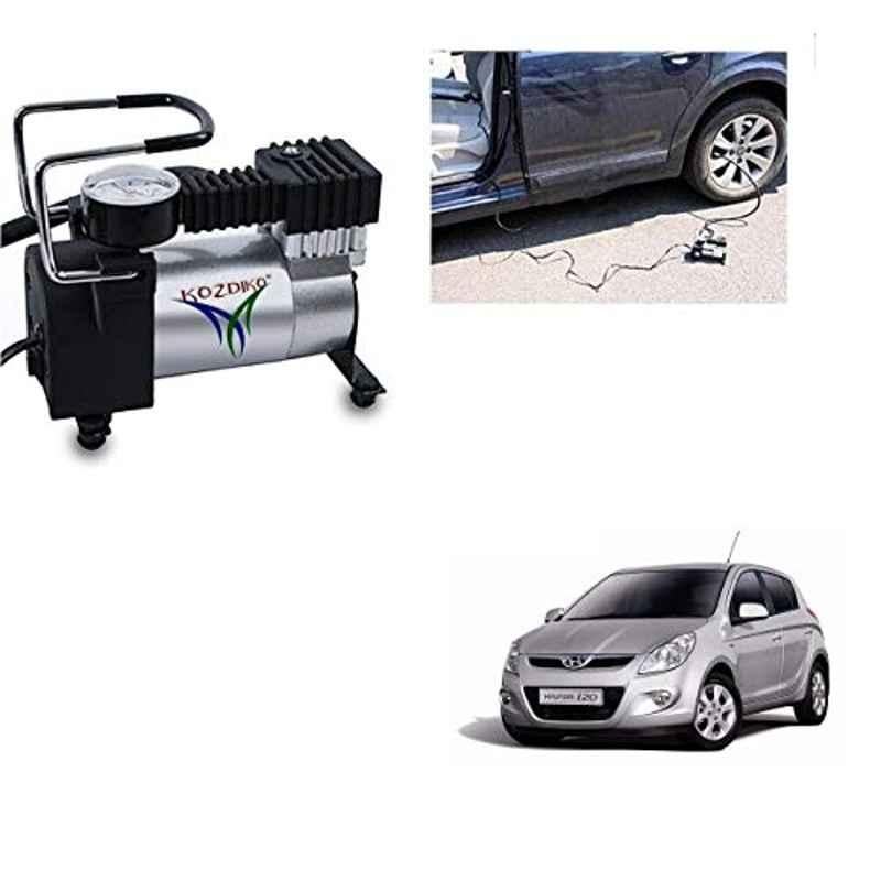 Kozdiko 12V DC Heavy Duty Metal Tyre Inflator for Hyundai Old i20 2008-2014, Tyre_Inflator_D143
