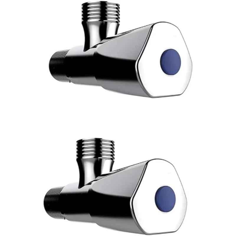 Mayur Ocich Sleek 2 Pcs Brass Wall Mount Chrome Plated Angle Cock Set
