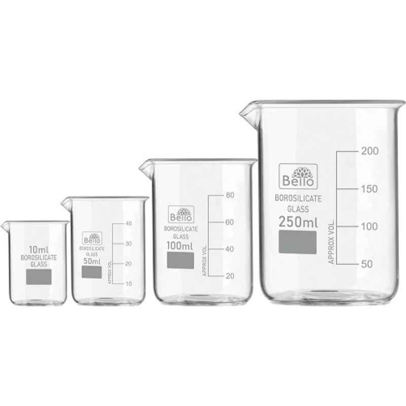 Labcare 7 Pcs Borosilicate 3.3 Glass Beaker Set with Graduation Marks, LB66
