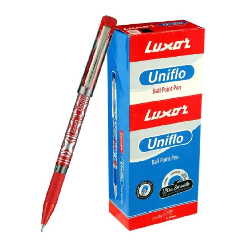 Luxor Uniflow 0.7mm Red Plastic Ball Point Pen, 1871 (Pack of 1000)
