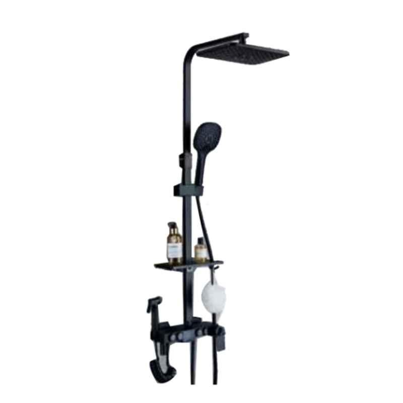 NextGen 10 inch Brass Black Brushed Finish Thermostat Shower Set with Digital Display & 4 Function Settings